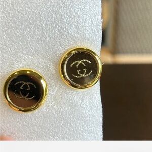 Gold Logo Stud Earrings